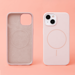 Silicone Thin Mag case for iPhone 16 Plus 6,7″ light pink