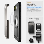 Spigen Tough Armor Mag MagSafe case for iPhone 16E Gunmetal