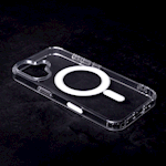 Anti Shock 1,5 mm Mag-fodral för iPhone 16 6,1" transparent med stort hål + knapp
