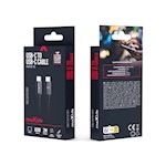 Maxlife MXUC-12 sladd USB-C – USB-C 2,0 m 60W svart