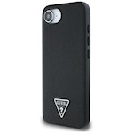 Guess HC MagSafe Grained PU Triangle Logo Case for iPhone 16e Black