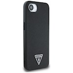 Guess HC MagSafe Grained PU Triangle Logo Case for iPhone 16e Black