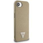 Guess HC MagSafe Kornig PU Triangel-logo-fodral för iPhone 16e Brun