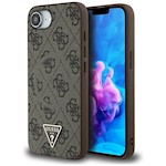 Guess HC MagSafe PU 4G Ring Triangle Logo case for iPhone 16e Brown