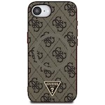Guess HC MagSafe PU 4G Ring Triangle Logo case for iPhone 16e Brown