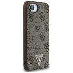 Guess HC MagSafe PU 4G Ring Triangle Logo case for iPhone 16e Brown