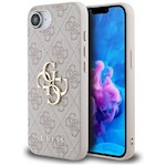 Guess HC 4G PU-fodral med stort logotyp för iPhone 16e rosa