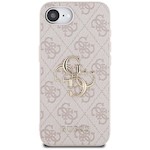 Guess HC 4G PU-fodral med stort logotyp för iPhone 16e rosa
