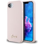 Guess HC Silikonskydd med Metallografi för iPhone 16e i rosa