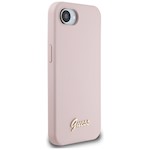 Guess HC Silikonskydd med Metallografi för iPhone 16e i rosa