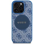 Guess HC MagSafe PU 4G Circle med Classic Logo-fodral för iPhone 16 Pro Blå