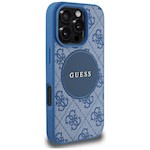 Guess HC MagSafe PU 4G Circle med Classic Logo-fodral för iPhone 16 Pro Blå
