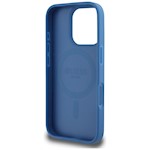 Guess HC MagSafe PU 4G Circle med Classic Logo-fodral för iPhone 16 Pro Blå