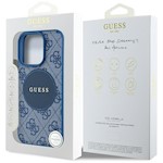 Guess HC MagSafe PU 4G Circle med Classic Logo-fodral för iPhone 16 Pro Blå