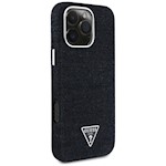 Guess HC MagSafe FW Denim Triangle Logo-fodral för iPhone 16 Pro Svart