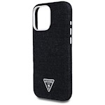 Guess HC MagSafe FW Denim Triangle Logo-fodral för iPhone 16 Pro Svart