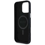 Guess HC MagSafe FW Denim Triangle Logo-fodral för iPhone 16 Pro Svart