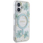 Gissa HC MagSafe-hölje med blommor och glitter i harts för iPhone 16, Turkos
