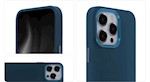 Satinelegant fodral till iPhone 15 Plus 6,7″ mörkblå