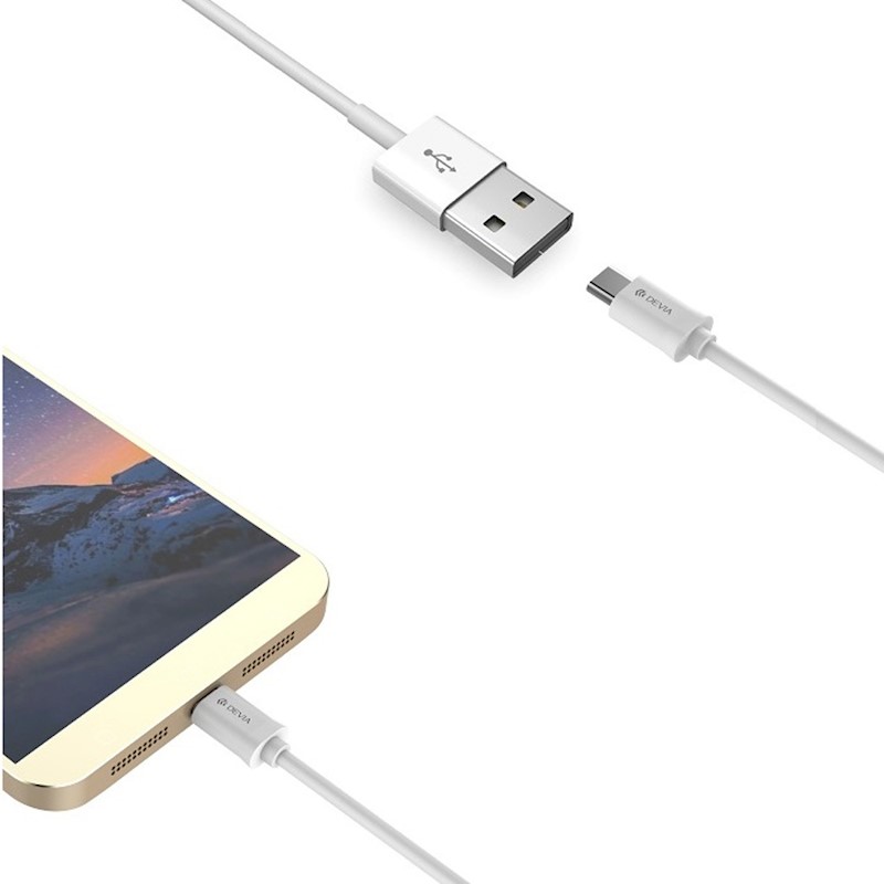 Devia cable Smart EC082 USB - USB-C 1,0 m 2,1A white