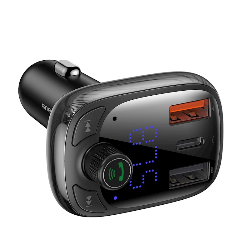 Baseus transmiter FM T Shaped S-13 Bluetooth MP3 car charger black