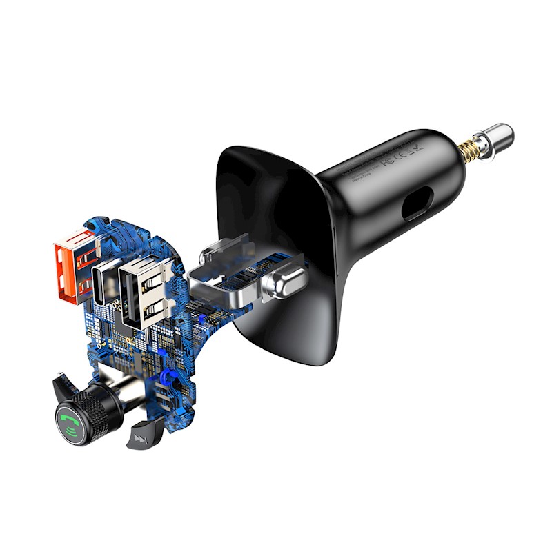 Baseus transmiter FM T Shaped S-13 Bluetooth MP3 car charger black