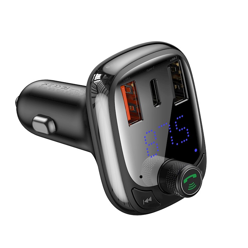Baseus transmiter FM T Shaped S-13 Bluetooth MP3 car charger black