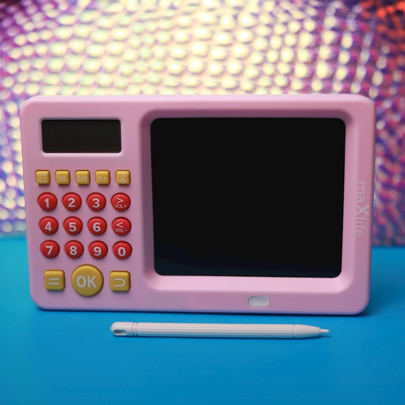 Maxlife kids writing board with calculator MXWB-01 pink