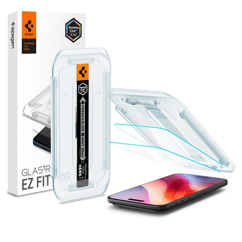 Spigen tempered glass Glas.Tr ”Ez Fit” 2-Pack for iPhone 17 Air Clear