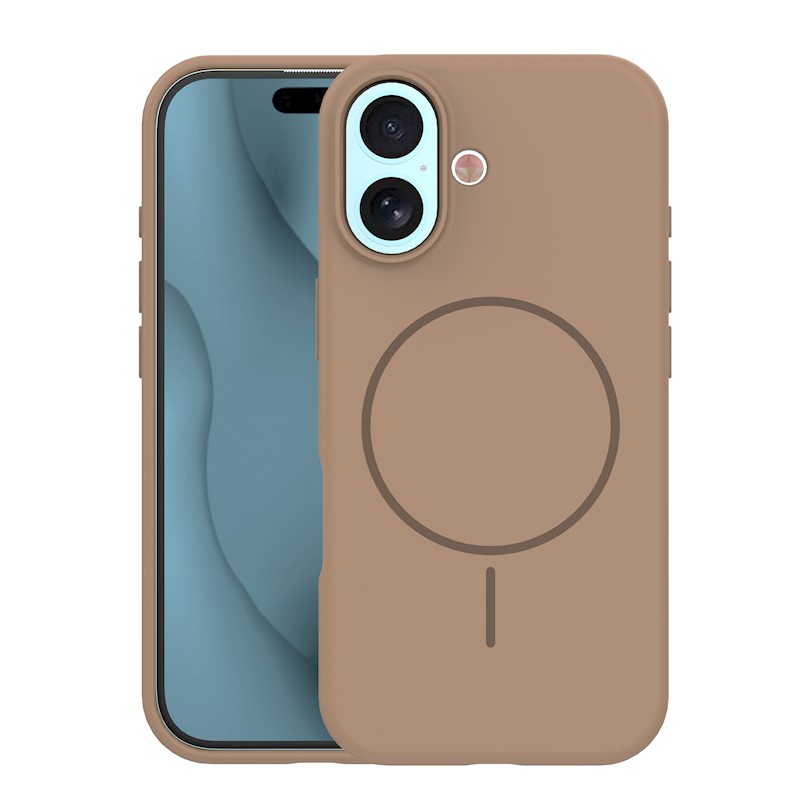 Silicone Thin Mag case for iPhone 17 6,3″ brown