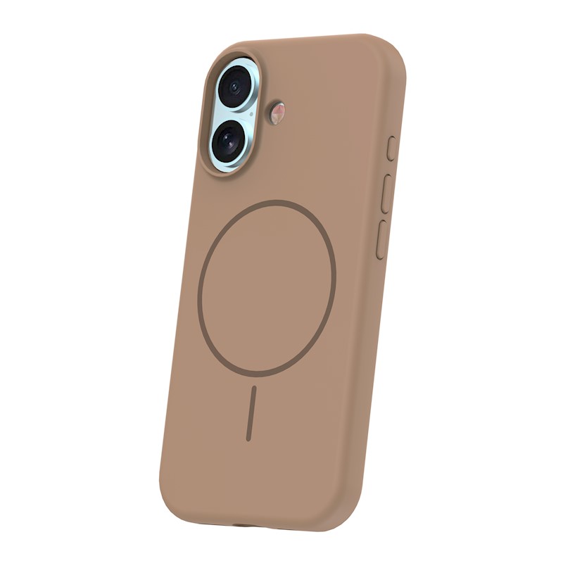 Silicone Thin Mag case for iPhone 17 6,3″ brown